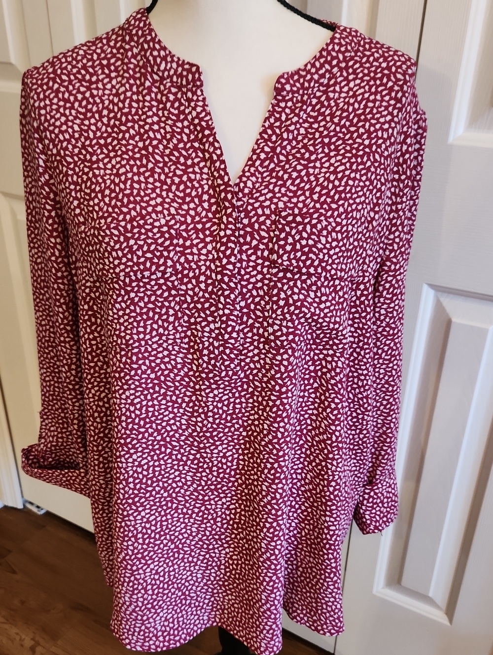 Kim Rogers Raspberry Pink Print Long-Sleeve Tunic Dress